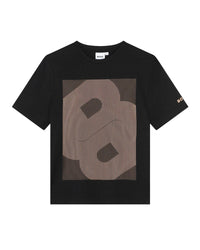 T-shirt à manches courtes à illustrations en coton - Black