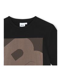 T-shirt à manches courtes à illustrations en coton - Black