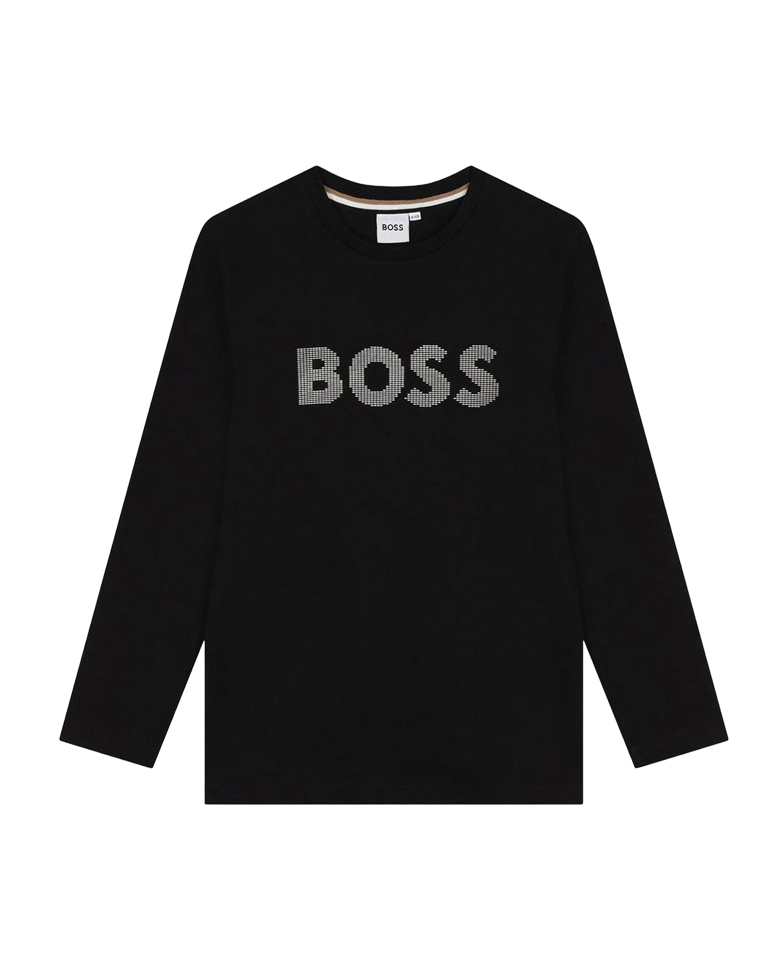 T-shirt à manches longues à logo en coton - Black