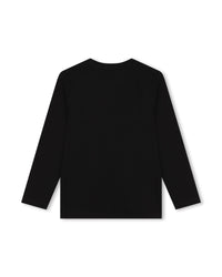 T-shirt à manches longues à logo en coton - Black