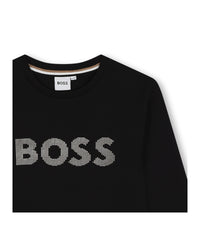 T-shirt à manches longues à logo en coton - Black