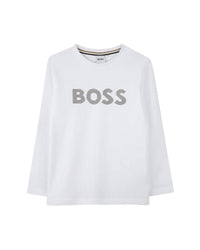T-shirt à manches longues à logo en coton - Blanc