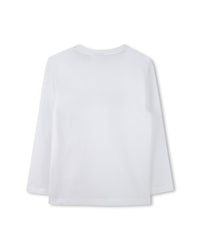 T-shirt à manches longues à logo en coton - Blanc