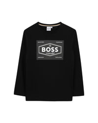 T-shirt à manches longues à illustrations en coton - Black