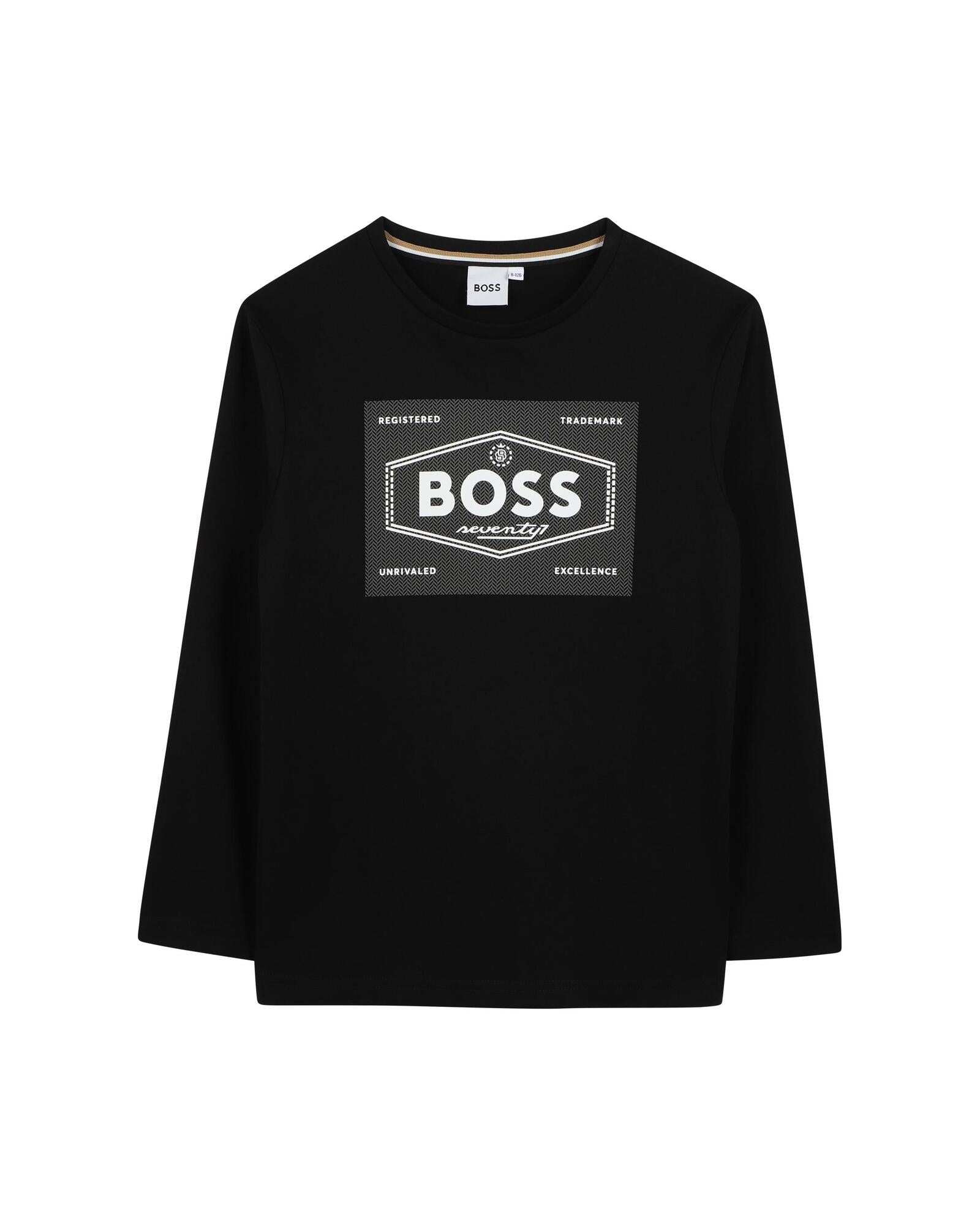 T-shirt à manches longues à illustrations en coton - Black