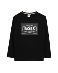 T-shirt à manches longues à illustrations en coton - Black