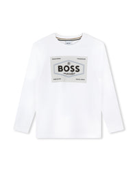T-shirt à manches longues à illustrations en coton - Blanc