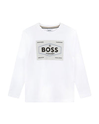 T-shirt à manches longues à illustrations en coton - Blanc