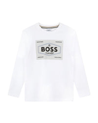 T-shirt à manches longues à illustrations en coton - Blanc