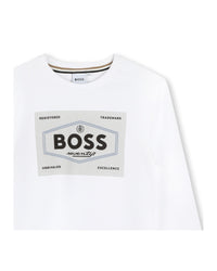 T-shirt à manches longues à illustrations en coton - Blanc