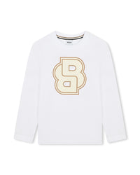 T-shirt à manches longues à illustrations en coton - Blanc