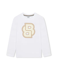 T-shirt à manches longues à illustrations en coton - Blanc