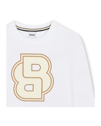 T-shirt à manches longues à illustrations en coton - Blanc