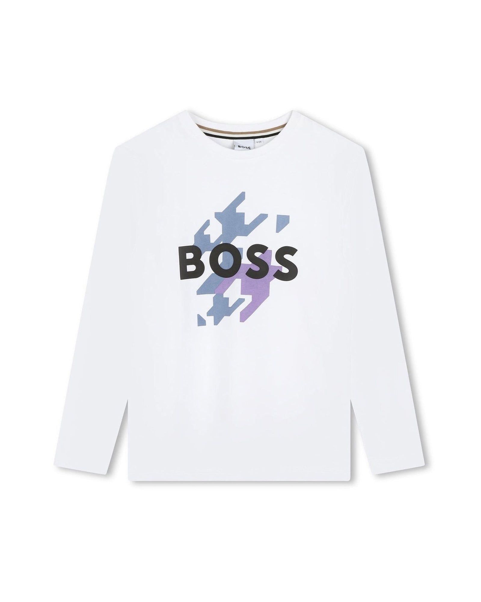 Long-sleeved cotton fantasy print T-shirt - White