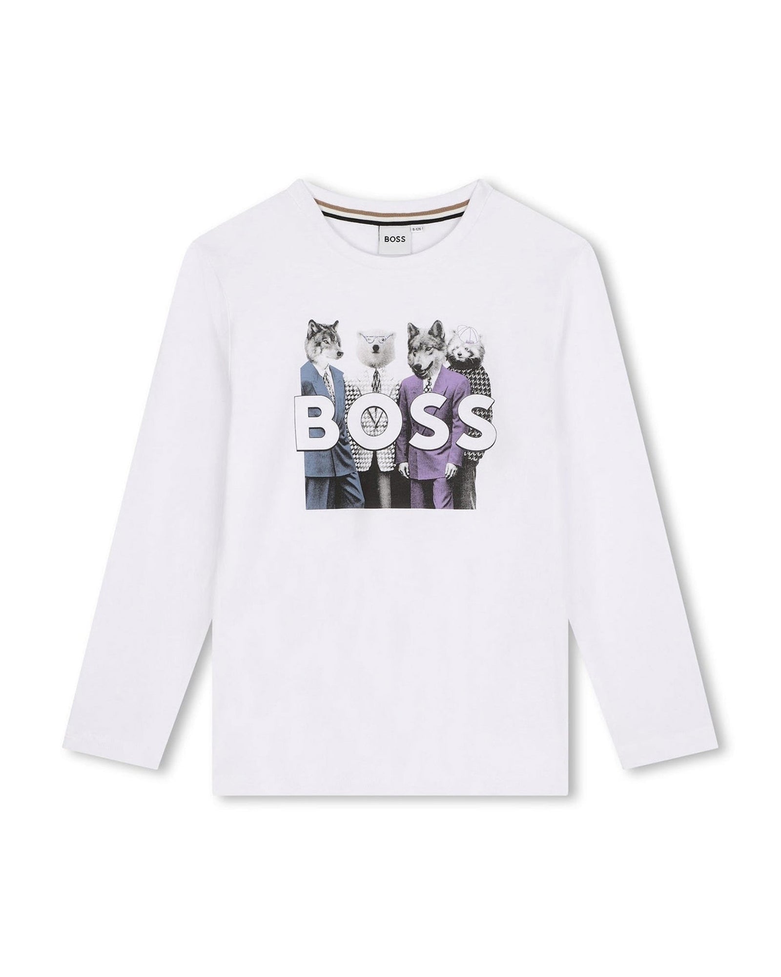 T-shirt à manches longues à illustrations en coton - Blanc