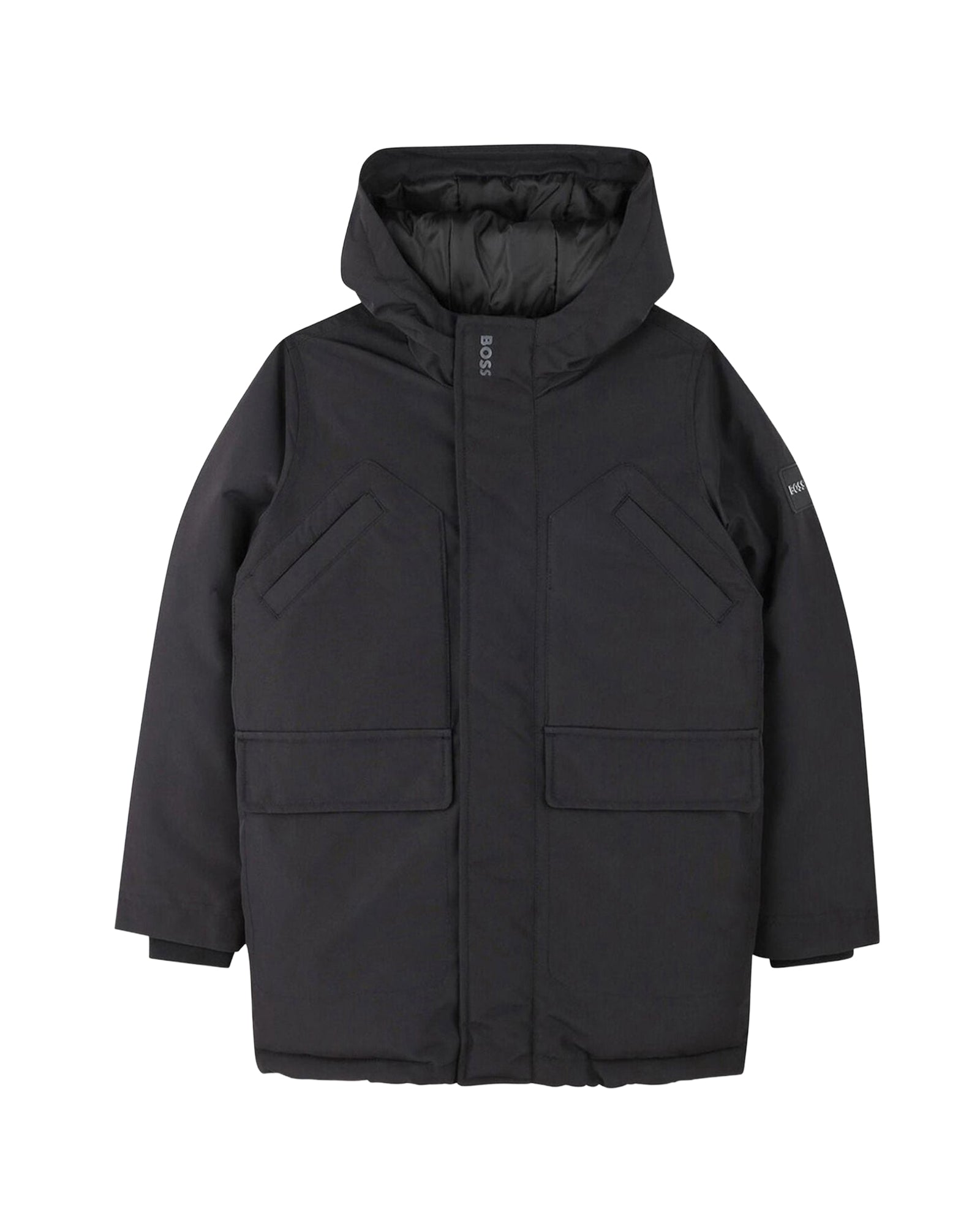 Parka à capuche maxi poches - Black