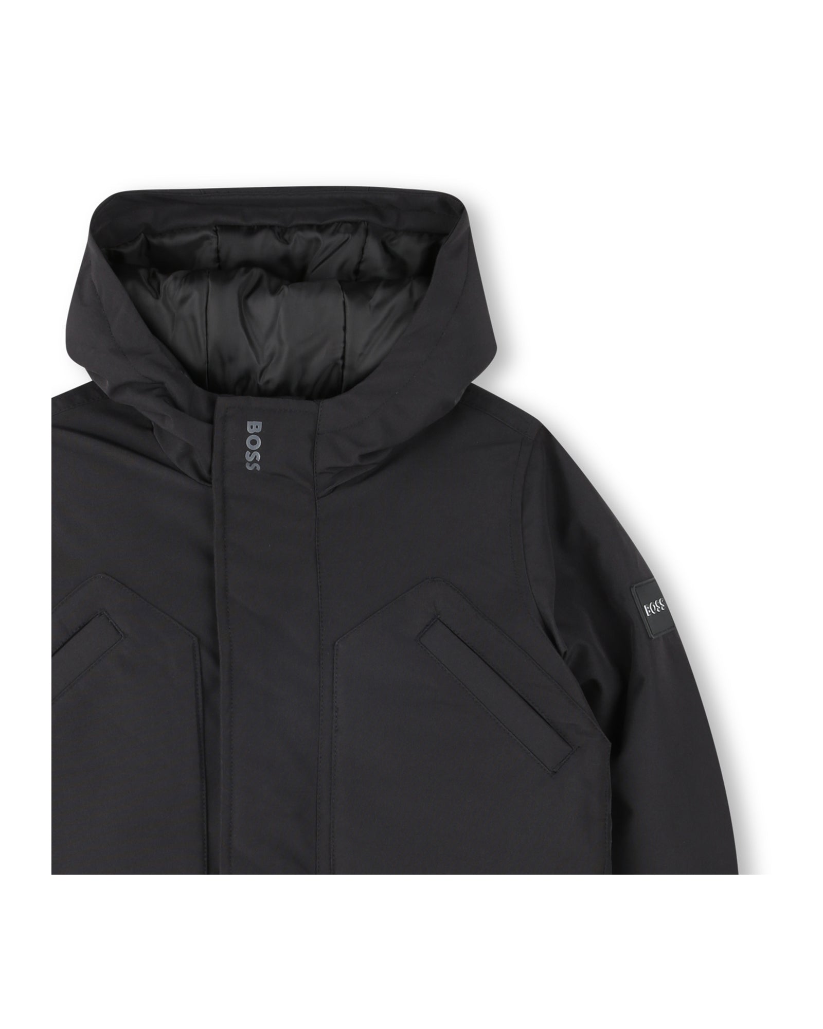 Parka à capuche maxi poches - Black