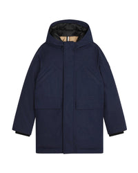 Parka à capuche maxi poches - Bleu Cargo