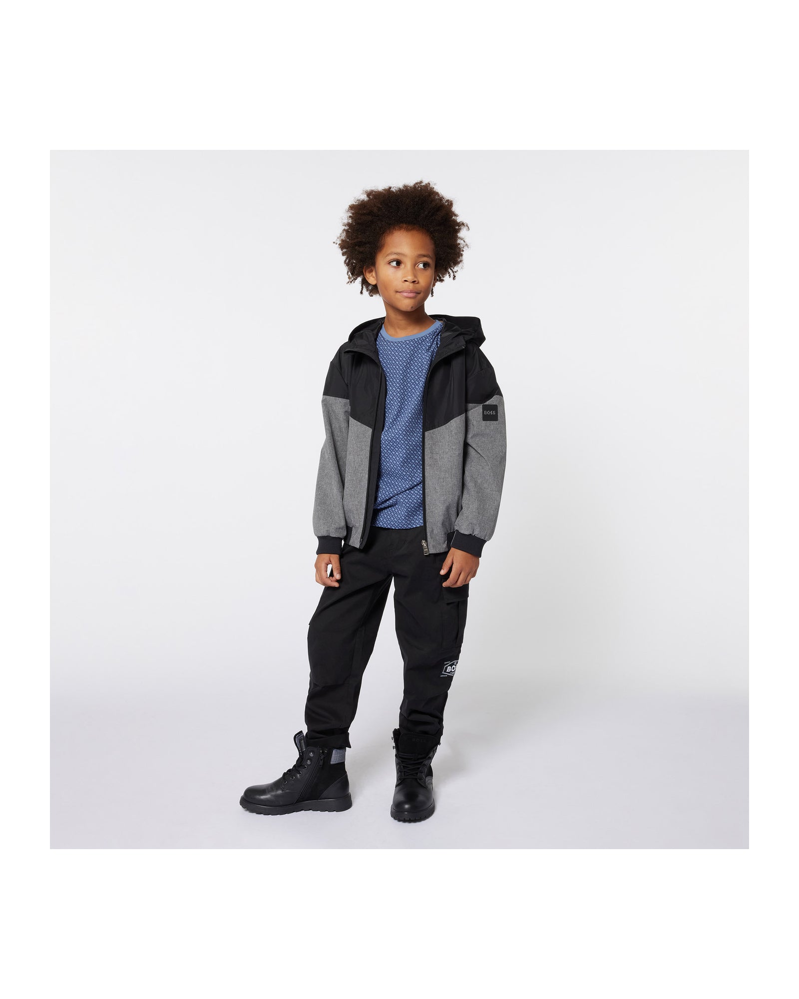Windproof hooded jacket - Black