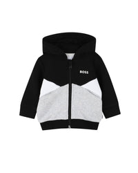 Cardigan à capuche à découpes en coton - Black