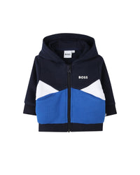Cardigan à capuche à découpes en coton - Bleu Cargo