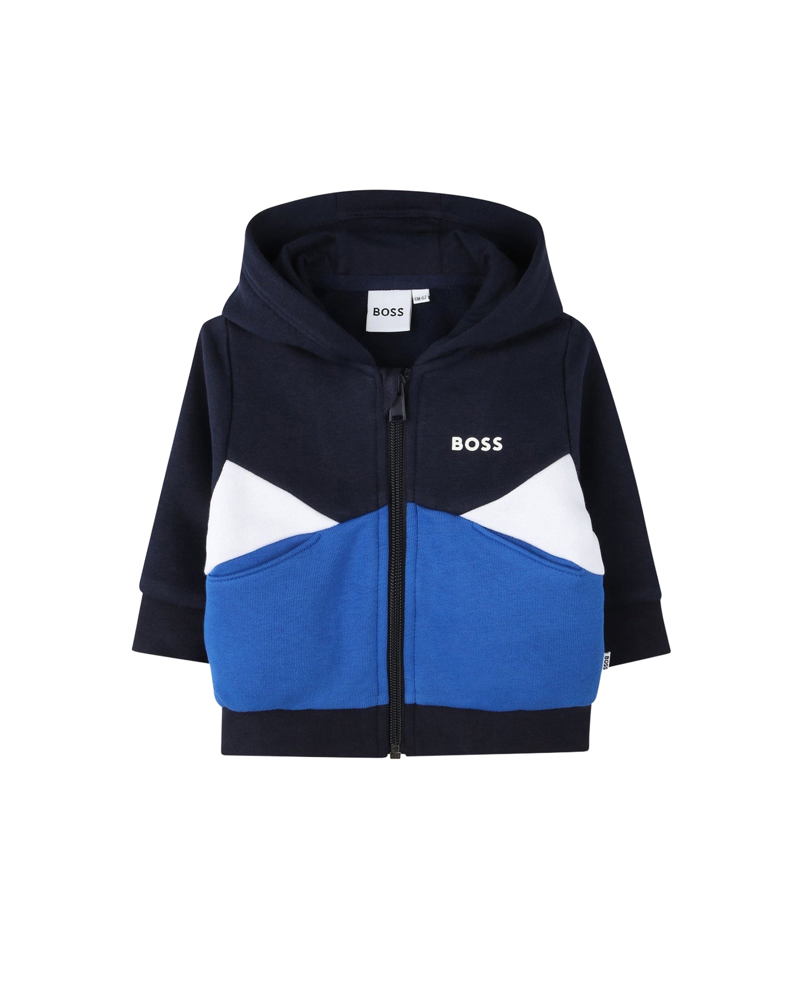 Cardigan à capuche à découpes en coton - Bleu Cargo