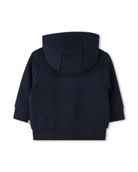 Cardigan à capuche à découpes en coton - Bleu Cargo