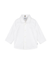 Long-sleeved cotton logo shirt - White