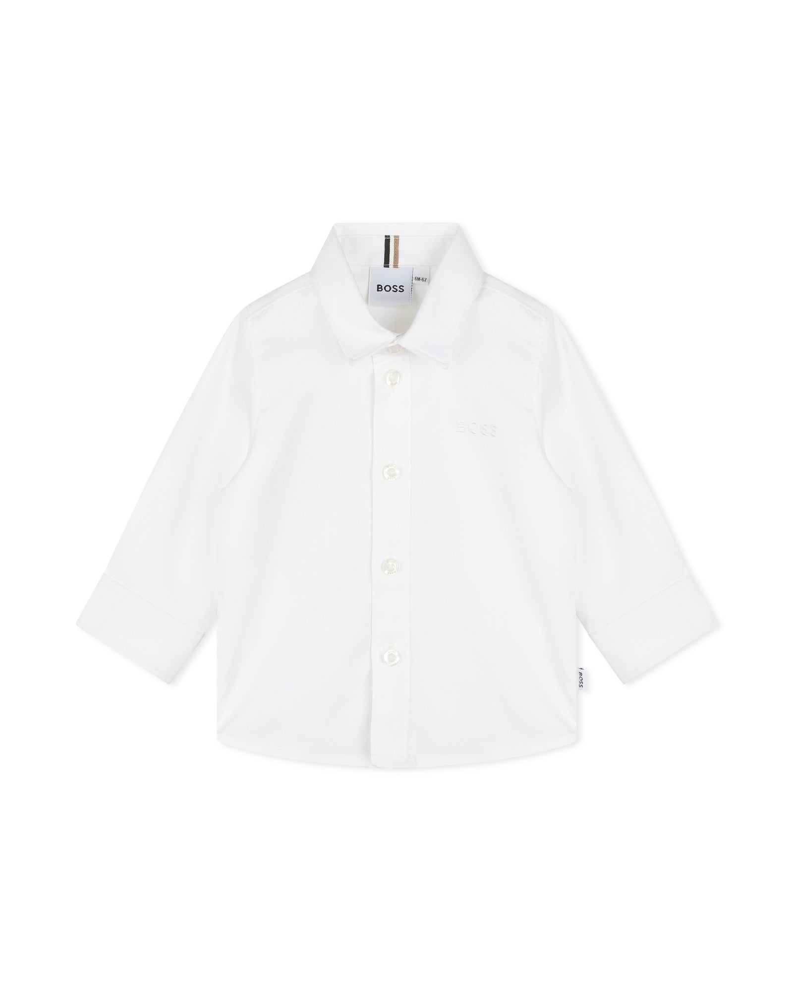 Long-sleeved cotton logo shirt - White