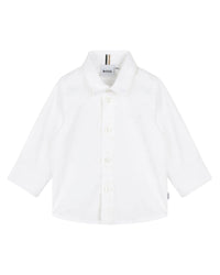 Long-sleeved cotton logo shirt - White