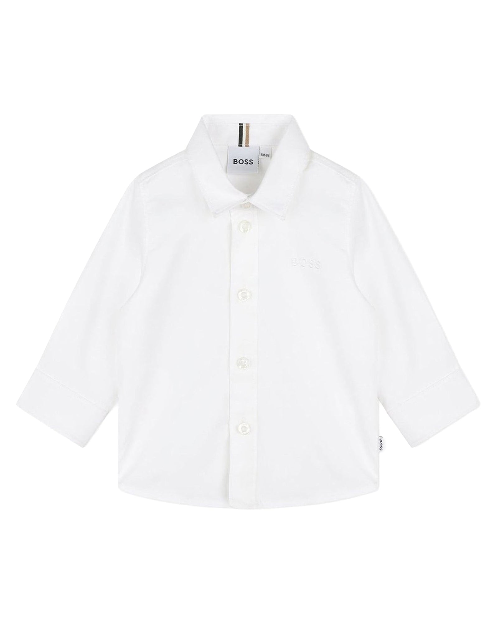 Long-sleeved cotton logo shirt - White