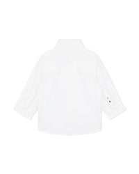 Long-sleeved cotton logo shirt - White