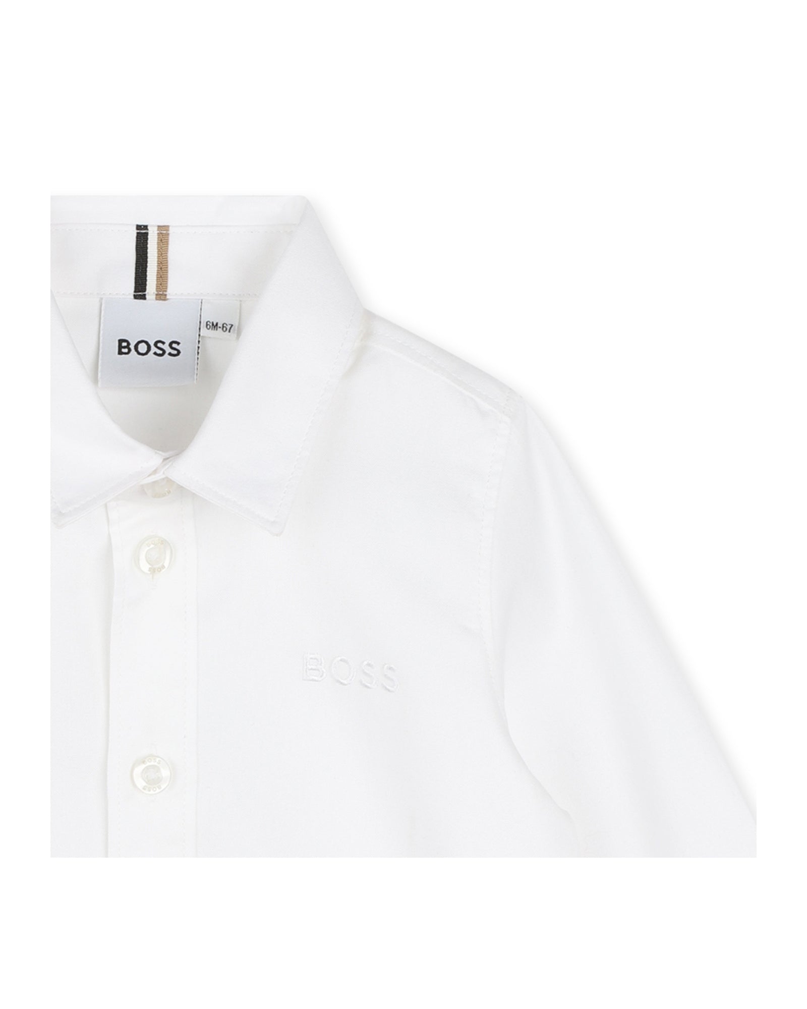 Long-sleeved cotton logo shirt - White
