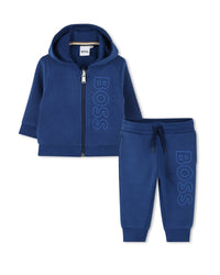 Cardigan and cotton trousers tracksuit set - Nocturne