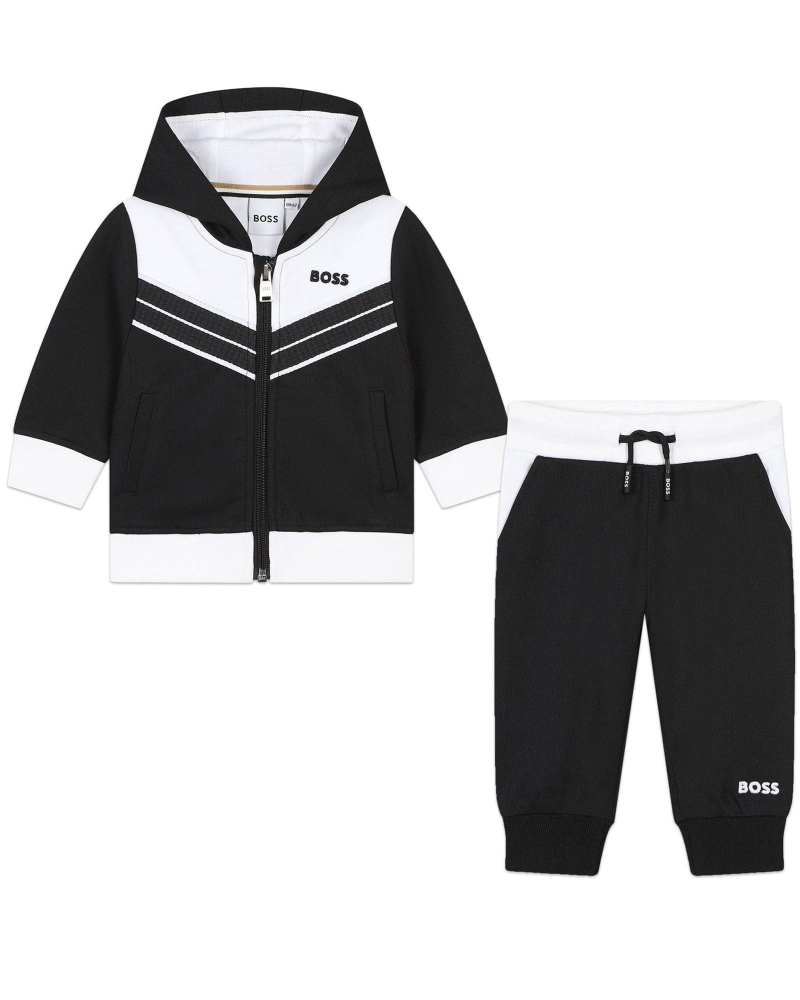 Ensemble de survêtement cardigan et pantalon en coton - Black
