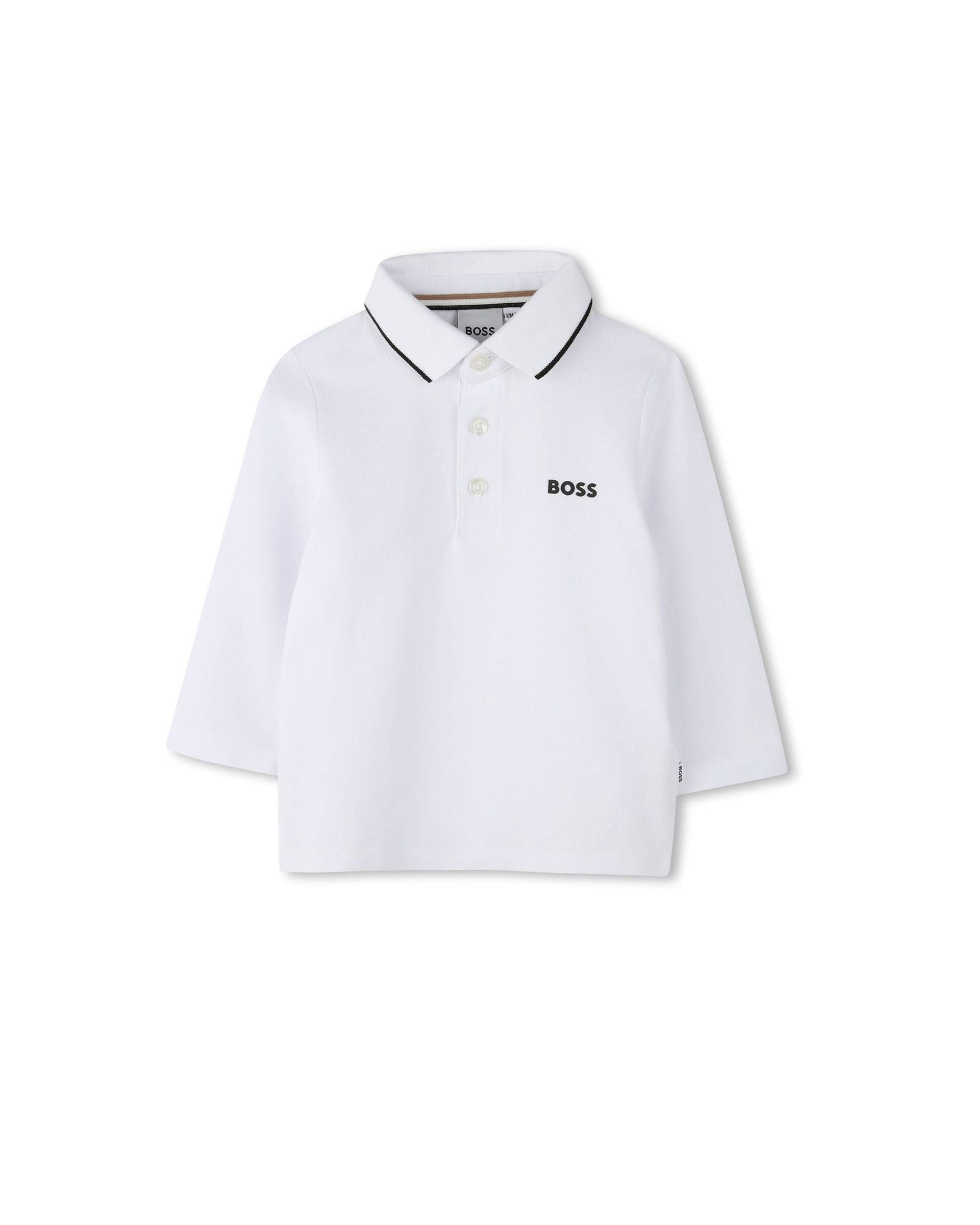 Long-sleeved logo polo shirt - White