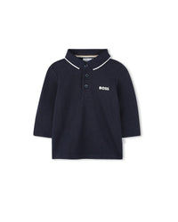 Polo à manches longues à logo - Bleu Cargo