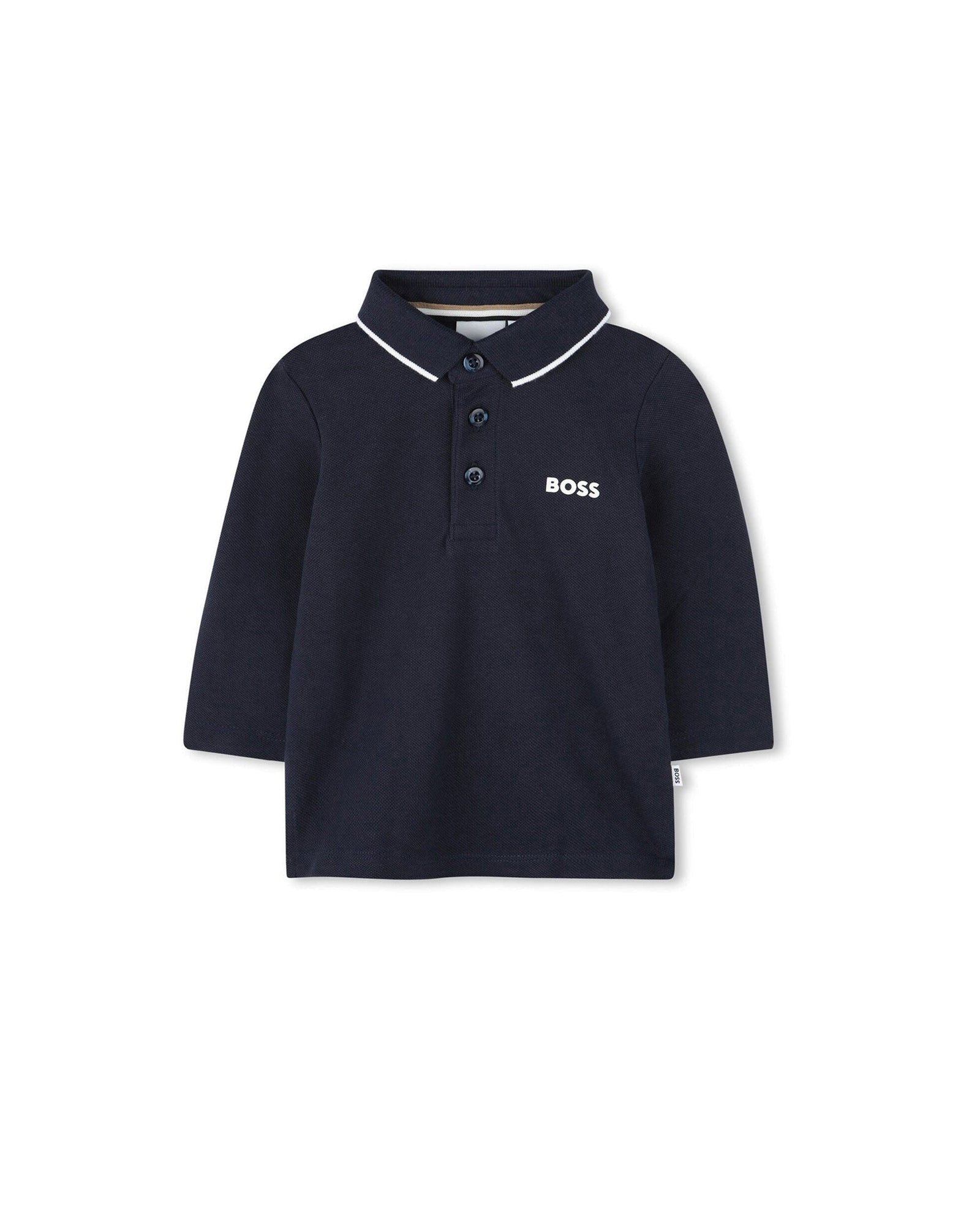 Polo à manches longues à logo - Bleu Cargo
