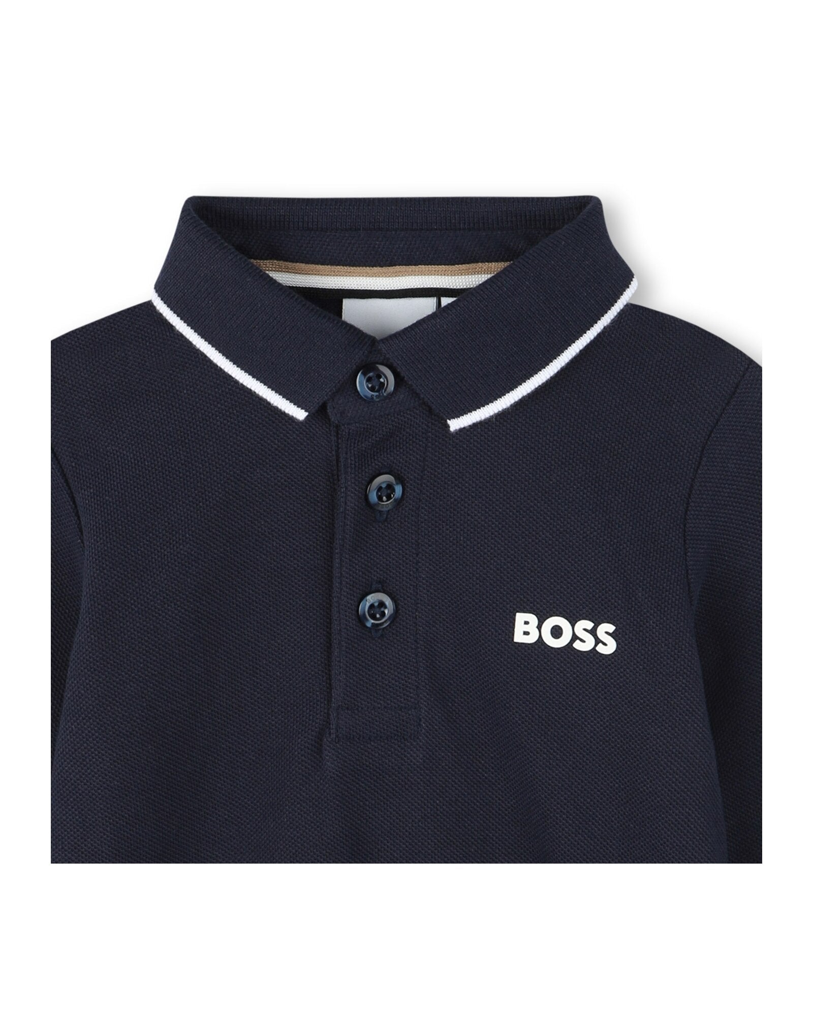 Polo à manches longues à logo - Bleu Cargo