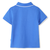 Short-sleeved cotton logo polo shirt - Brightcobalt