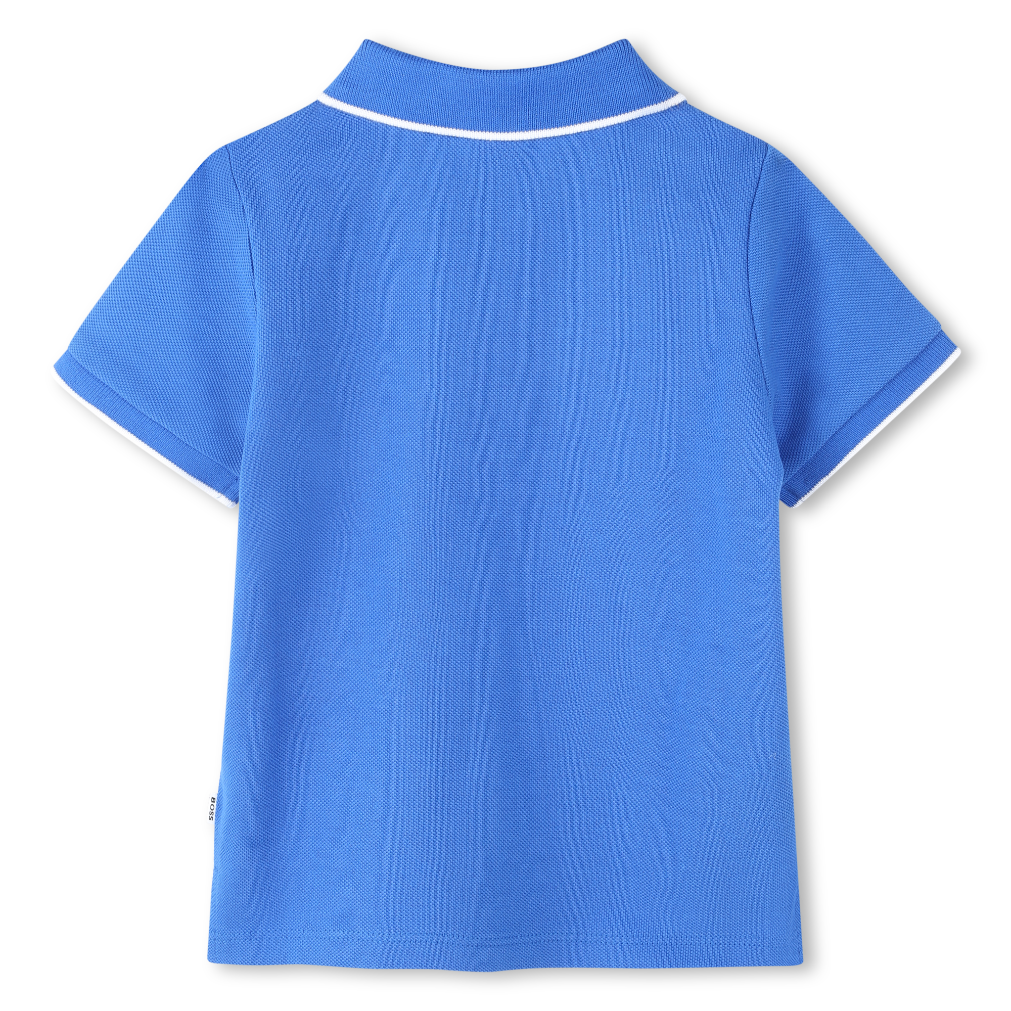 Short-sleeved cotton logo polo shirt - Brightcobalt