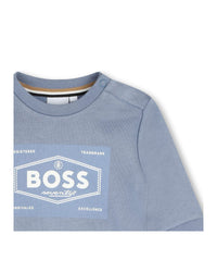 Sweatshirt col rond à illustrations en coton - Brume