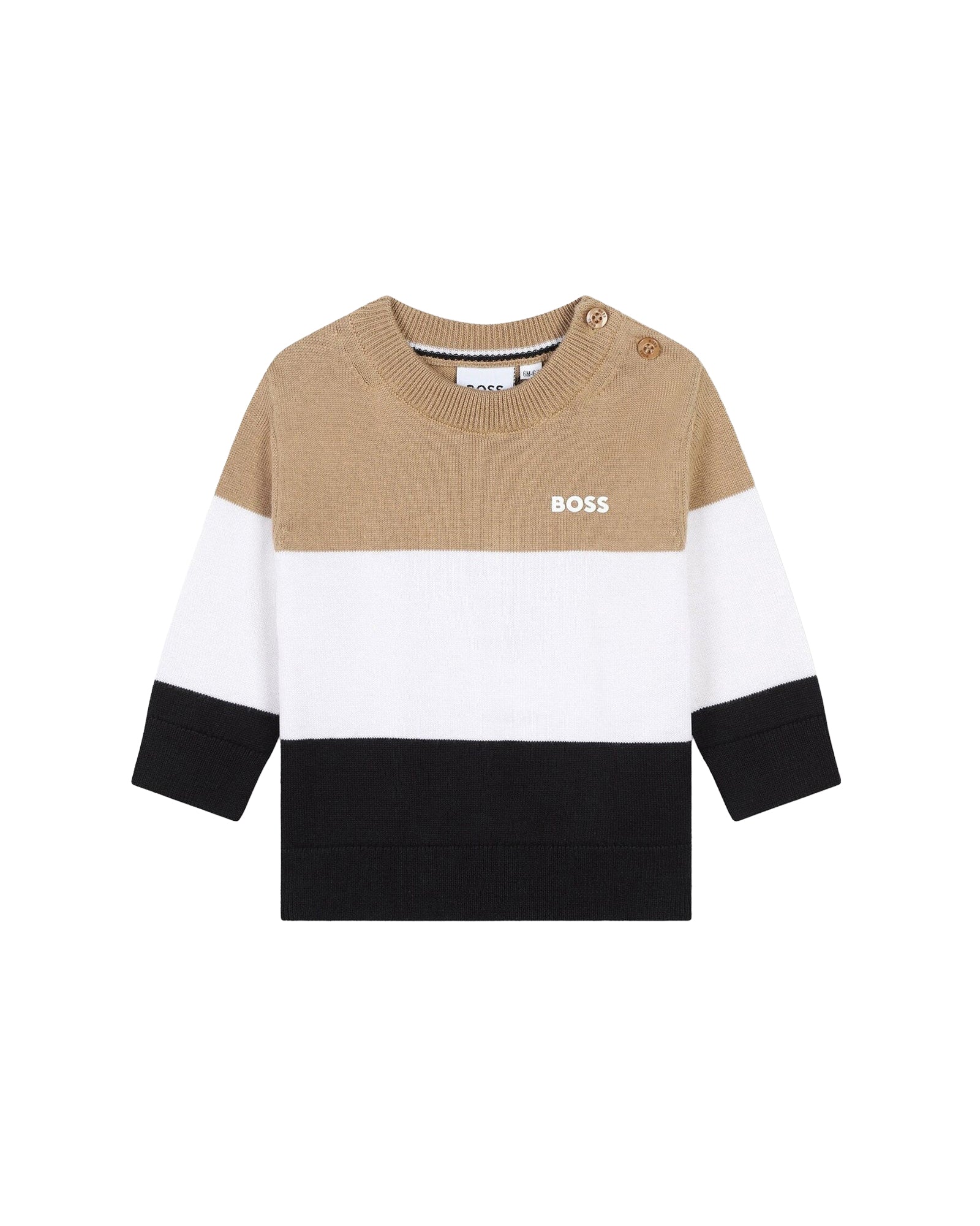 Cotton logo round-neck jumper - Cookie