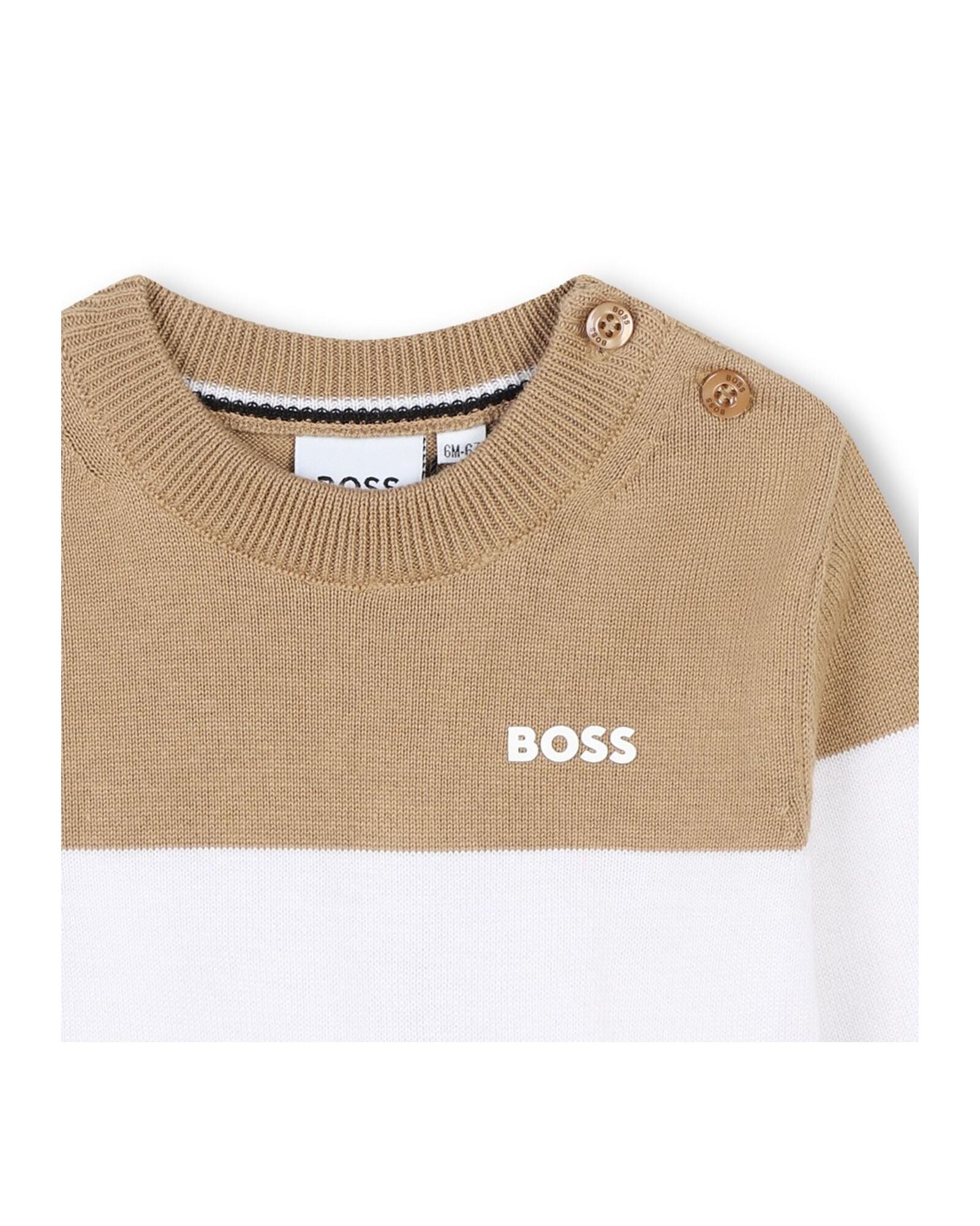 Cotton logo round-neck jumper - Cookie