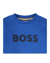 Sweat col rond à logo en coton - Bright Cobalte