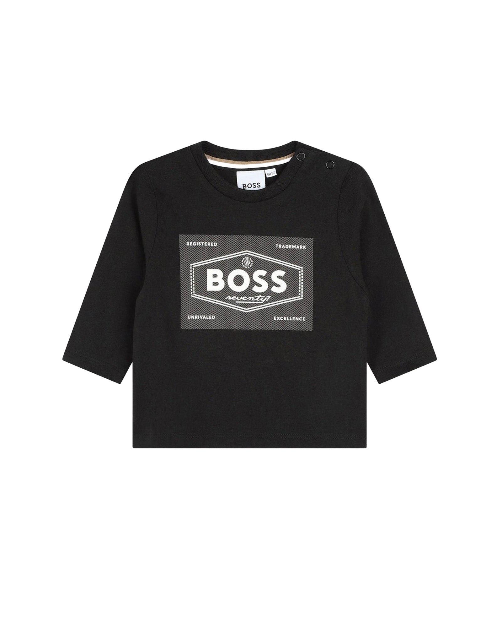 Long-sleeved T-shirt with cotton illustrations - Black