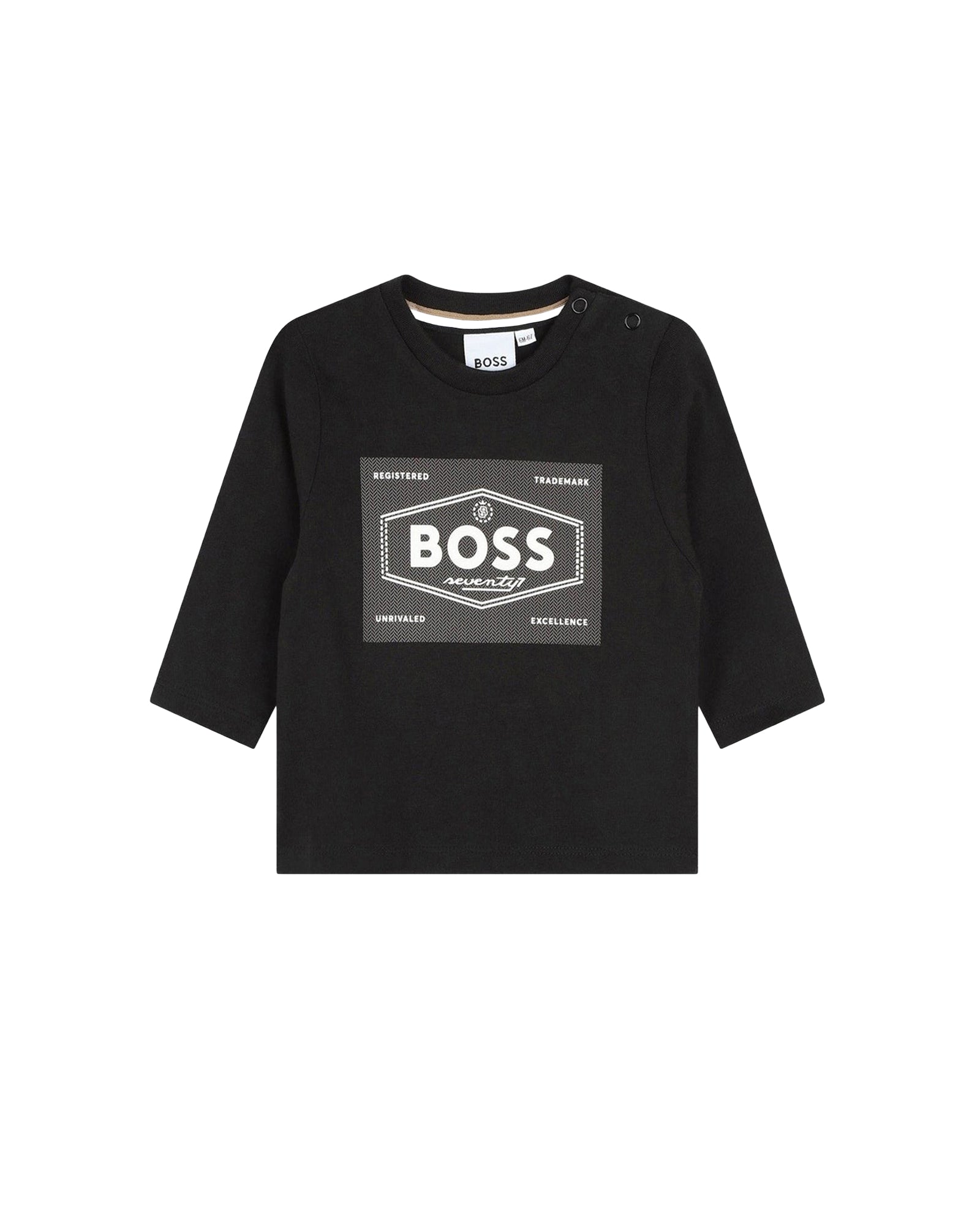 T-shirt à manches longues à illustrations en coton - Black