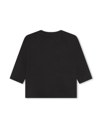 Long-sleeved T-shirt with cotton illustrations - Black