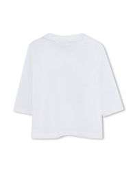 T-shirt à manches longues Multi Logo en coton - Blanc