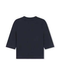 Long-sleeved cotton Multi Logo T-shirt - Cargo Blue